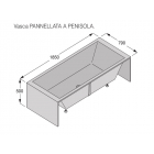 Boffi SWIM C QAWPER01 vasca da bagno Pannellata a Penisola incasso a muro | Edilceram Design