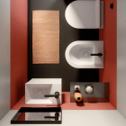 Lavabo da Appoggio / a Parete in Ceramica GSI Kube 9484011 | Edilceram Design